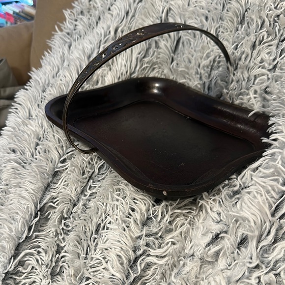 Vintage Brown Wooden Tray with Handle - Picture 1 of 6